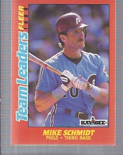 1988 Fleer Team Leaders Baseball Cards 034      Mike Schmidt